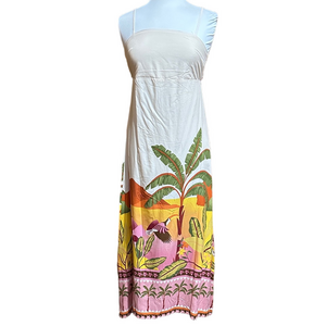 Paper Heart Palm Landscape Tie Back Dress Size S – NWT